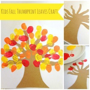 Kids Fall Thumbprint Leaves Craft