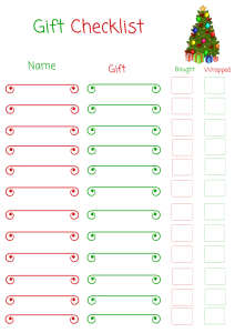 Free Printable Christmas Gift Checklist