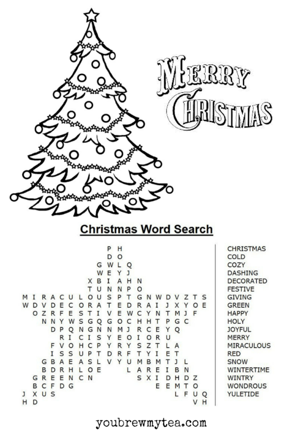 Free Printable Christmas Word Search - You Brew My Tea
