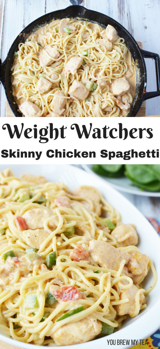 Skinny Chicken Spaghetti Recipe - You Brew My Tea