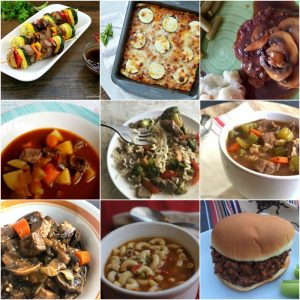 collage image of beef recipes for ww freestyle plan