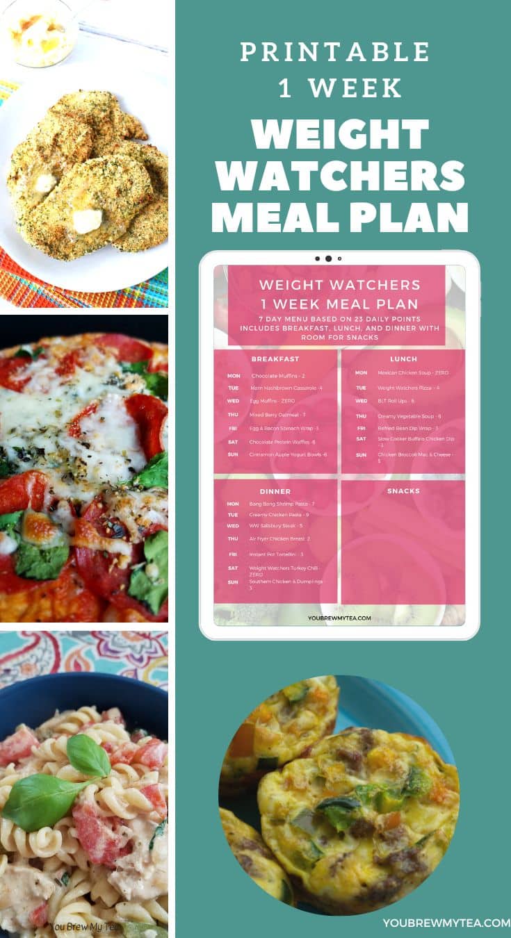 1 Week Weight Watchers Plan Printable Meal Plan